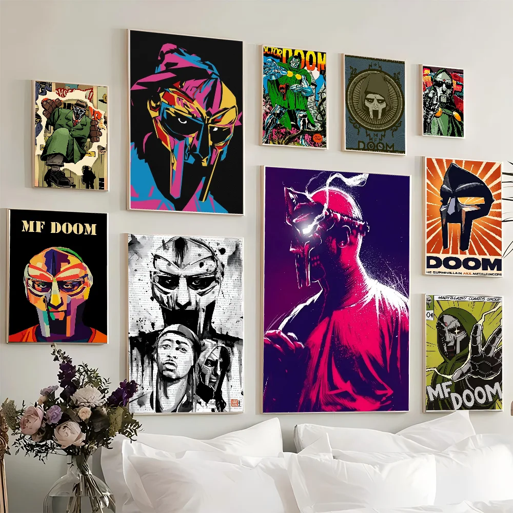 

MF Doom Movie Sticky Posters Whitepaper Sticker DIY Room Bar Cafe Posters Wall Stickers