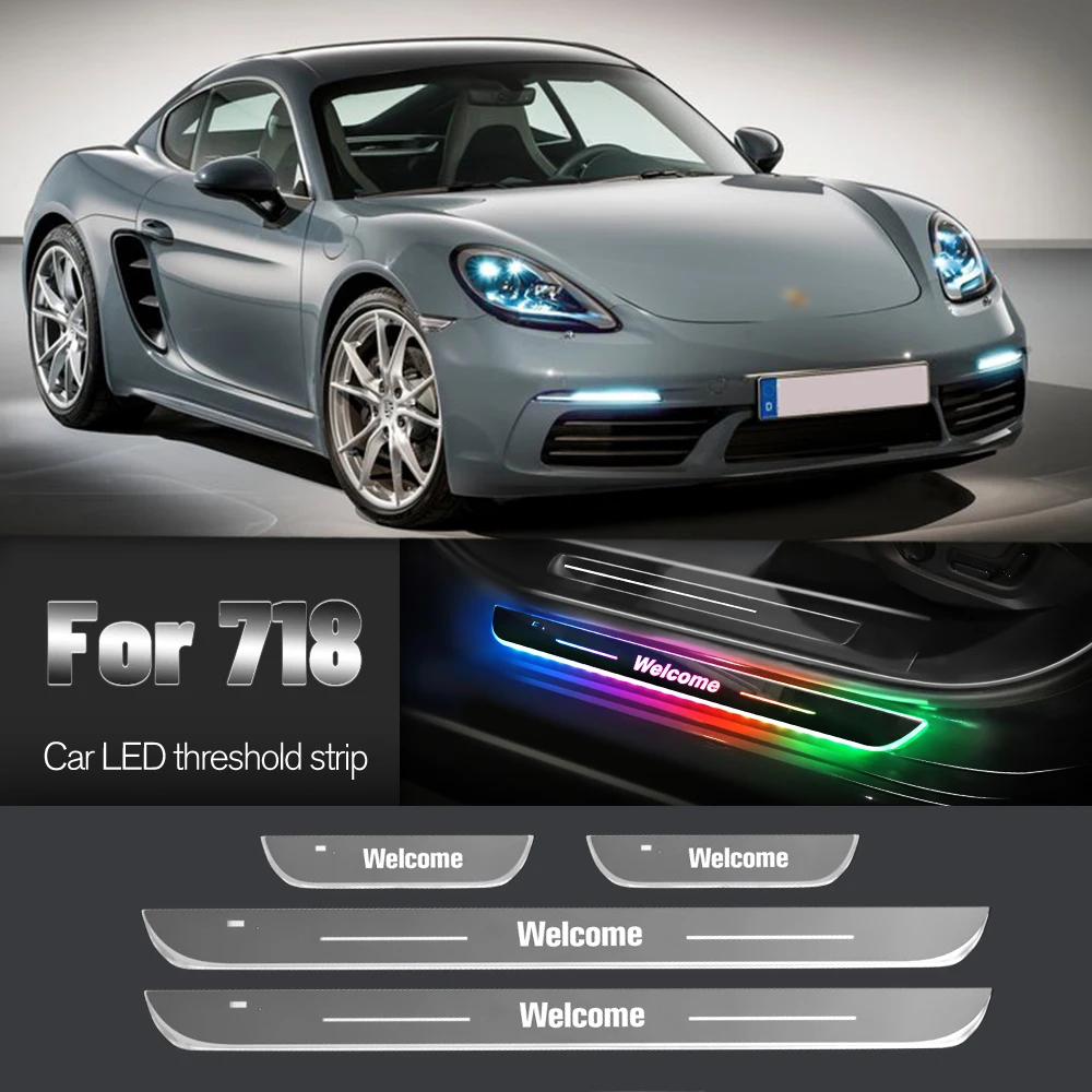 

Car Door Sill Light For Porsche 718 Cayman Boxster 982 2016-2022 Customized Logo LED Welcome Threshold Pedal Lamp Accessories