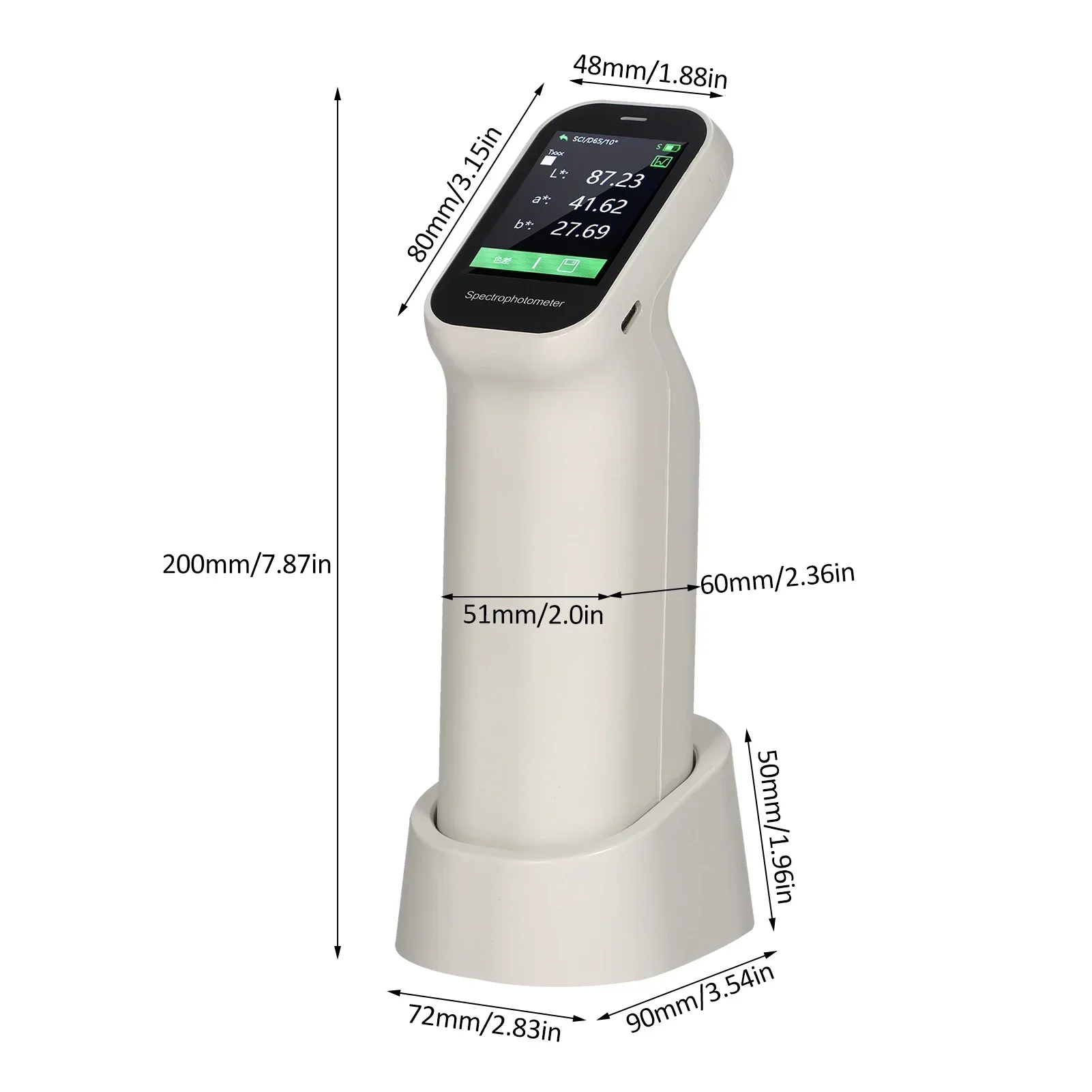 【Hot】Portable Rechargeable Colorimeter Chromometer Handheld Spectrophotometer Color Meter Auto Calibration Color Difference Test