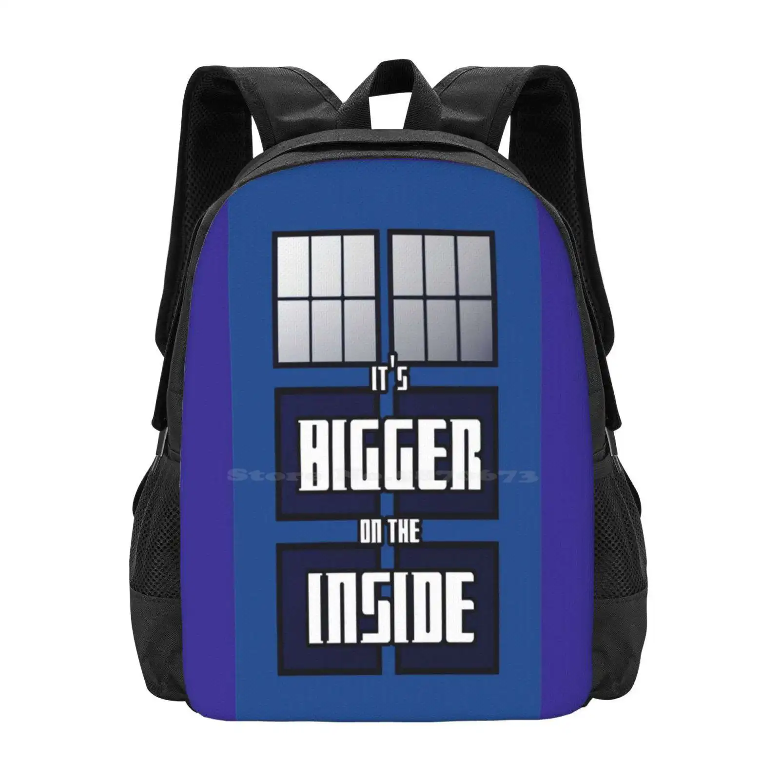 It's Bigger On The Inside Large Capacity School Backpack Laptop Bags Time And Relative Dimension In Space Bigger On The Inside