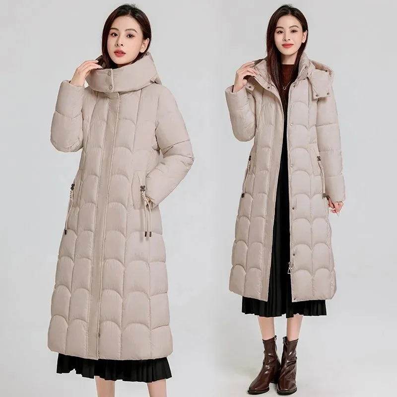 2024 New Winter Women Parka Hooded Jackets Thicken Warm Cotton-padded Puffer Coats Casual Long Parkas Clothes Loose Outerwear