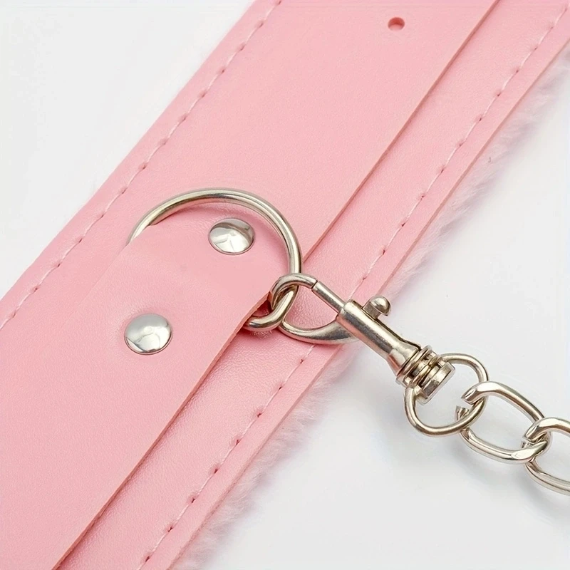 Esposas de felpa de cuero PU para mujer, pulsera de tobillo, fetiche de Cosplay, accesorios de juguetes sexuales, Bdsm, suministros de juguetes para adultos