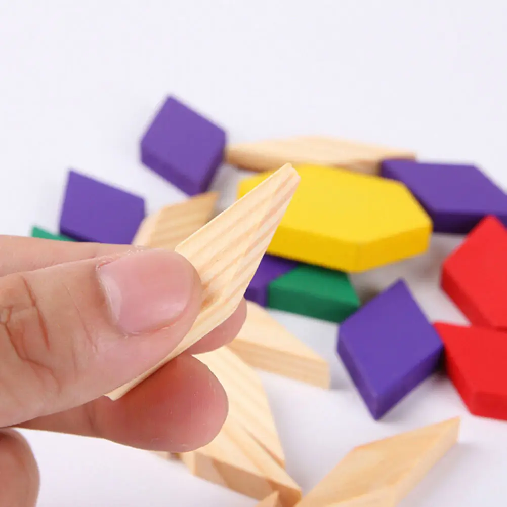 

1Set Colorful Wooden Tangram Jigsaw Educational Intellectual Puzzle Early Learning Cognitive Skill Development