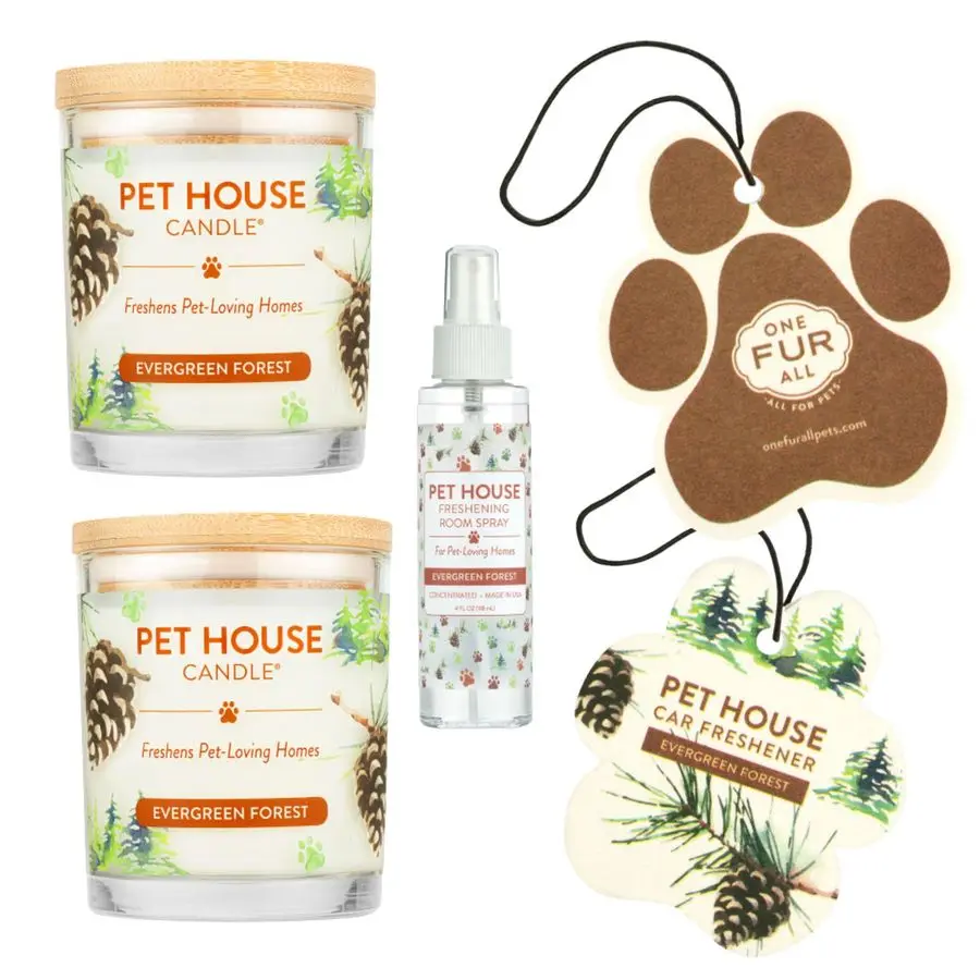 

Value Pack, Pet Friendly Candles, Concentrated Room Spray and Car Air Freshener, Long Lasting PlantBased Pet Odor Candles for Ho