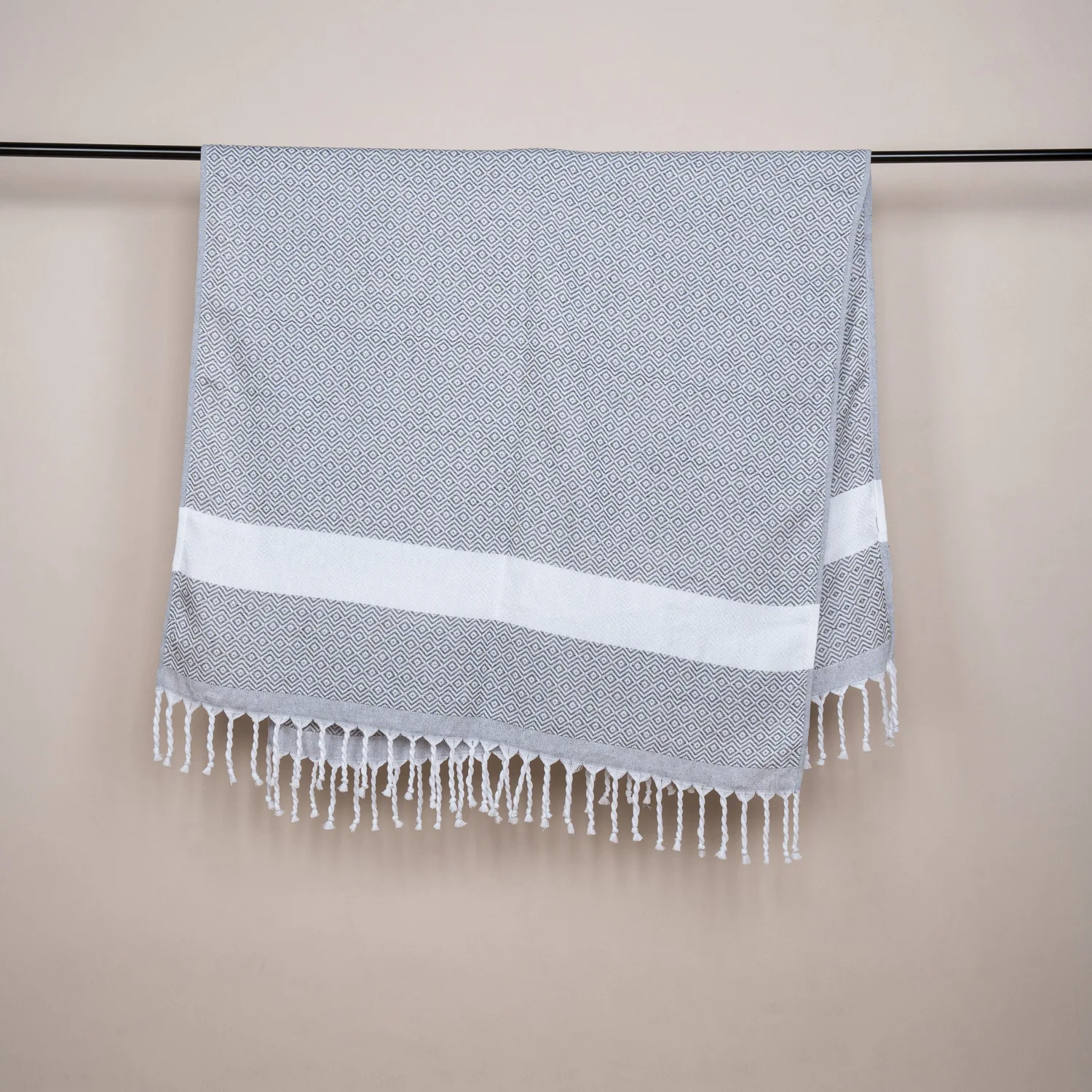Diamond Turkish Grid Jacquard Beach Towel Tassel 100x180cm Quick-drying Skin-friendly Soft  Large Shawl Bath Towel