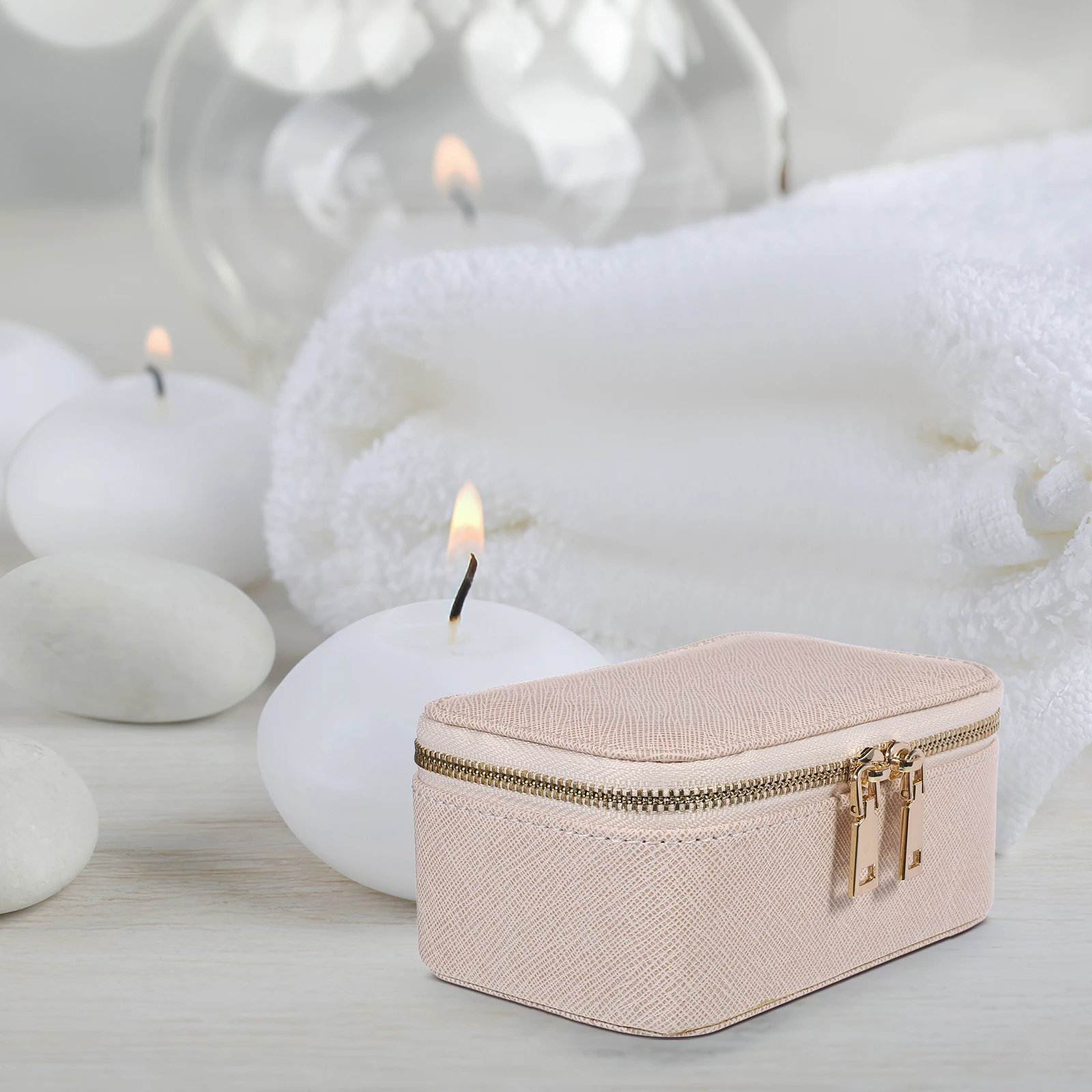 

Jewelry Box Customized PU Organizer Portable Travel Case Necklace Earring Ring Container Makeup Storage sundries organizer