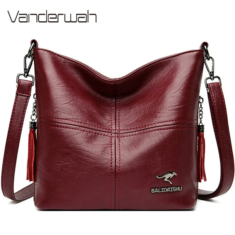 Simple Bucket Bag Pu Leather Shoulder Bag for Women 2024 Winter Purses and Handbags Luxury Designer Elegant Female Crossbody Bag