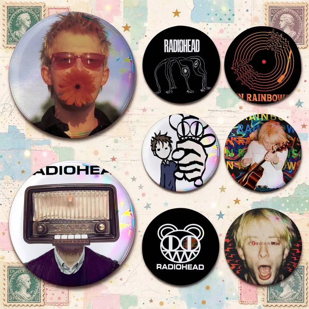 R-Radiohead In Rainbows 25mm 32mm 44mm 58mm Anime Badges Brooches DIY Pins Decorations Birthday Gifts