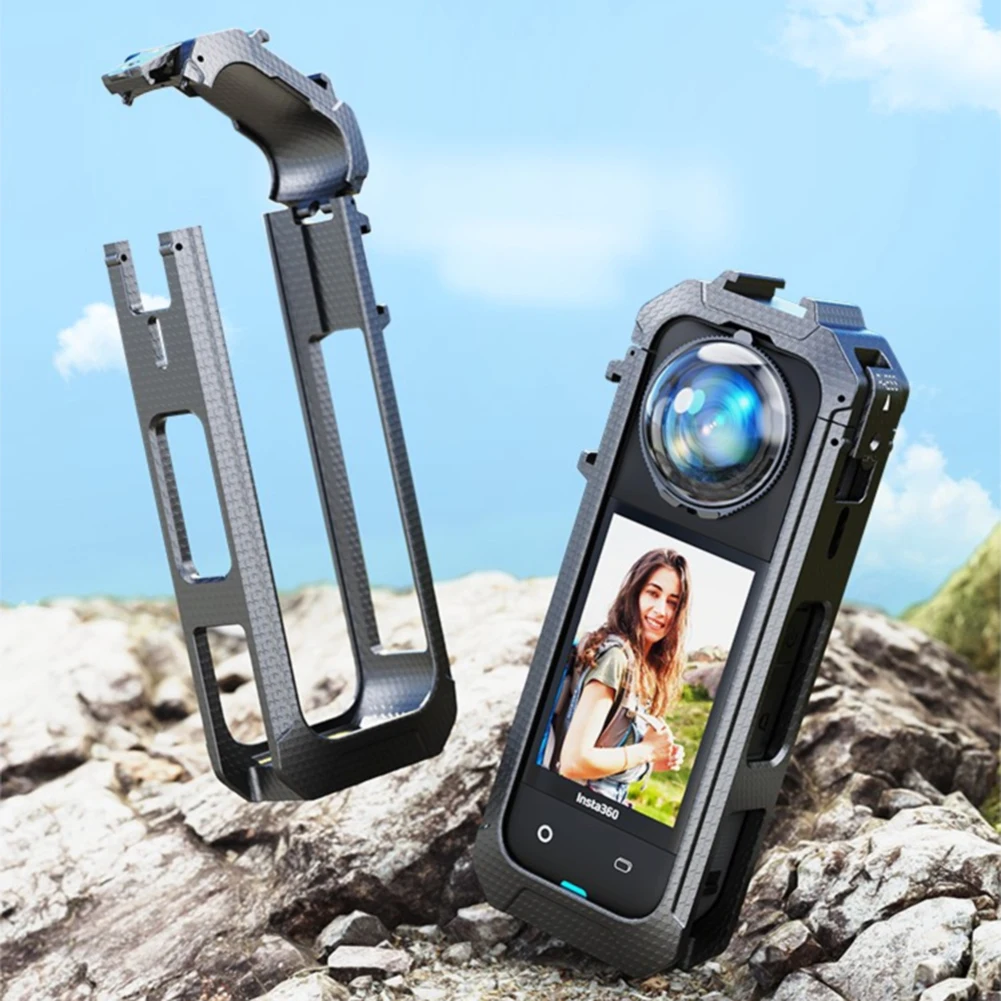 حافظة حماية مغناطيسية سريعة الإصدار للكمبيوتر الشخصي مع حافظة مبيت مثبتة على الحذاء البارد لملحقات كاميرا Insta360 X5