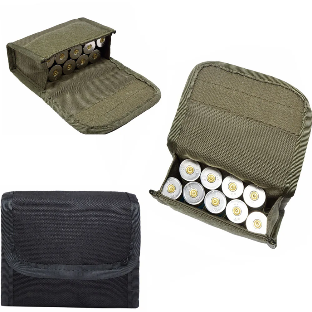 Bolsa Molle para caza, soporte de recarga de 10 tiros redondos para calibre 12/20G, bolsa para revistas, soporte para cartuchos redondos de munición