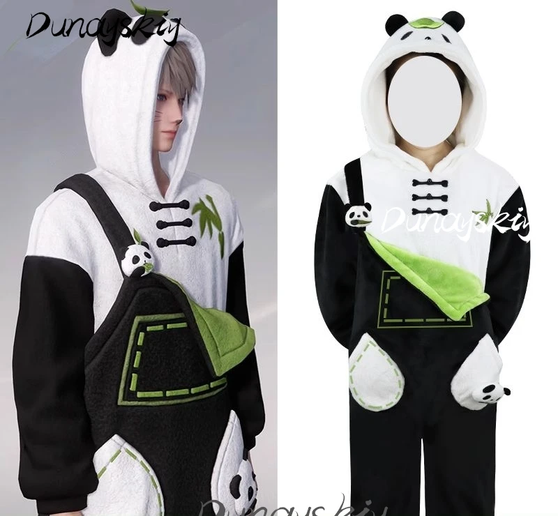 مجموعة أزياء Love and Deepspace: مجموعة أزياء Panda Onesie Xavier Sylus Zayne Rafayel - شتاء دافئ ومريح ومخصص