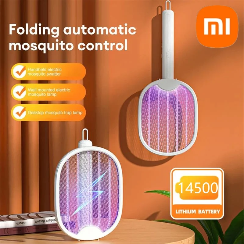 Xiaomi Foldable Electric Mosquito Killer Fly Swatter Trap USB Rechargeable Mosquito Racket Insect Killer UV Light Bug Zapper New