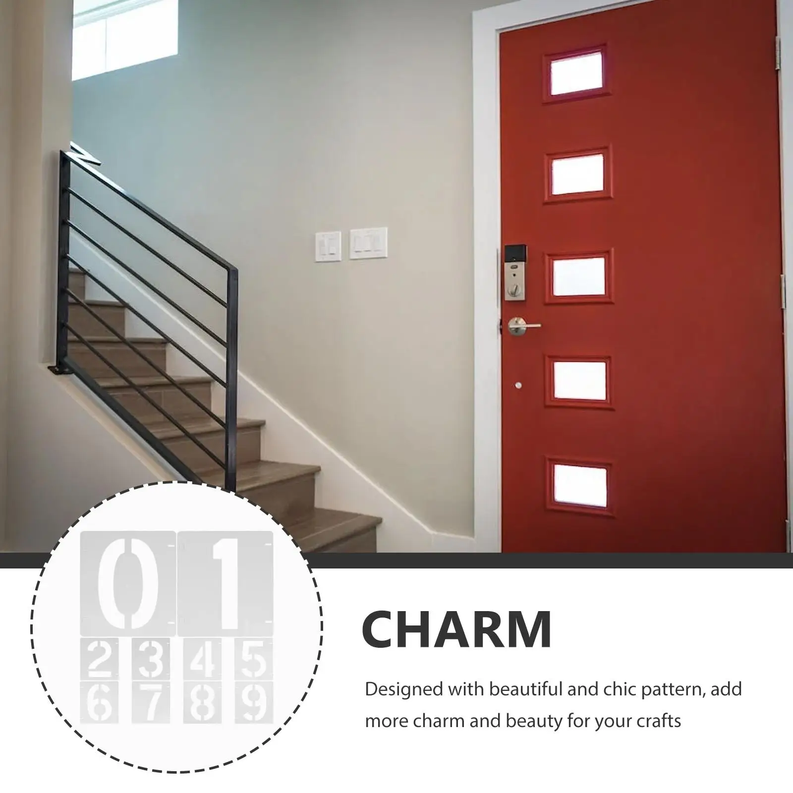 10 Sheets Digital Template Stencil Plastic Drawing Stencils Templates Painting Tools Number