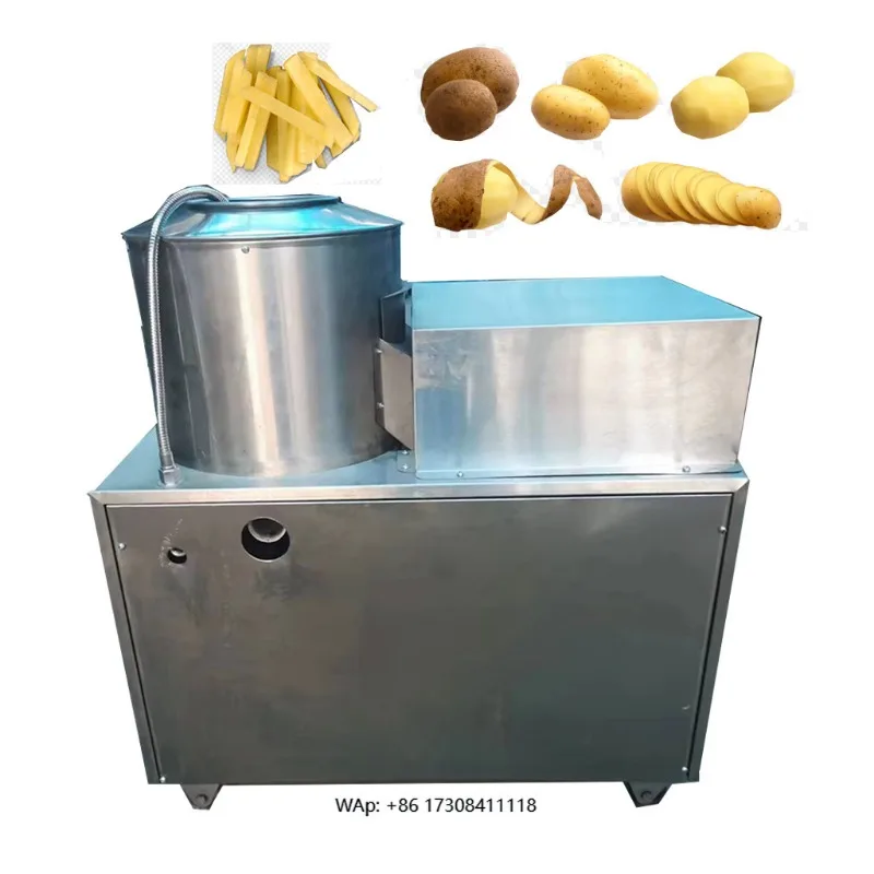 

Automatic French fries peeling and cutting machine Commercial French fries cutting machine Potato chip making machine HJ-SPJX005