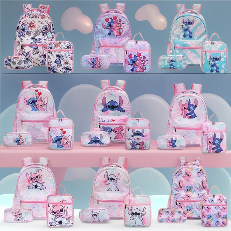 

Школьная сумка Disney Stitch, аниме-фигурка для мальчиков и девочек, ранцевая Фотосумка, детские рюкзаки для путешествий, школьные принадлежности