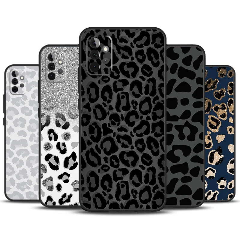 Leopard Print Black Cheetah Pattern Case For Samsung Galaxy A52 A72 A13 A33 A53 A14 A24 A34 A54 A15 A25 A51 A71 A12 A32 Cover