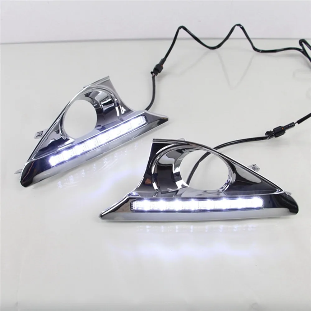 

July King Car Daytime Running Lights compatible for Toyota Camry 7th Aurion 2012 2013 2014, 8 LEDs 6000K Front Bumper DRL