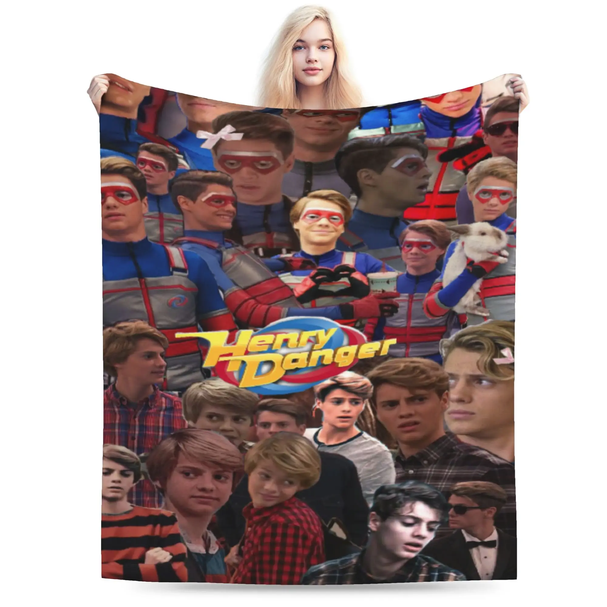 Novelty Design Captain Henry And Kid Danger  Blanket Soft Flannel  Relax Throw Blanket Machine Washable
