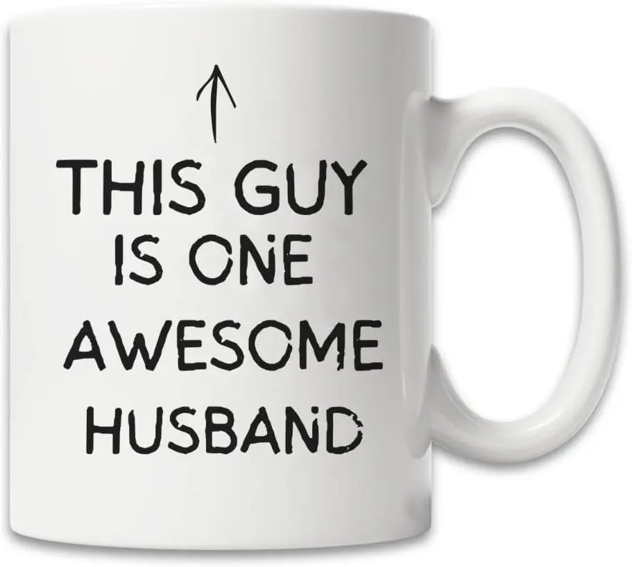 MissDaisy-One Awesome Husband Mug - Best Husband Christmas Gifts from Wife - Funny Gifts for Men, Him Anniversary, Birthday Pres