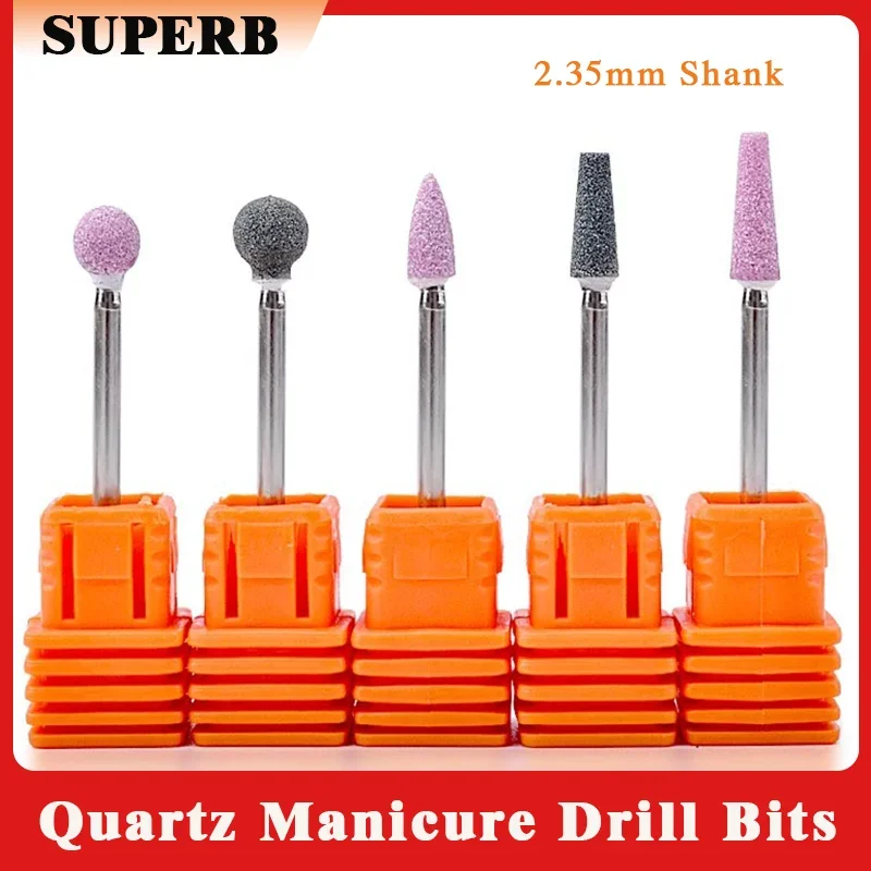 2.35mm Shank Quartz Manicure Drill Bit Cleaning Brush Electric Nail Art Drill Accessories Portable Nail Drill Bit Clean Tools