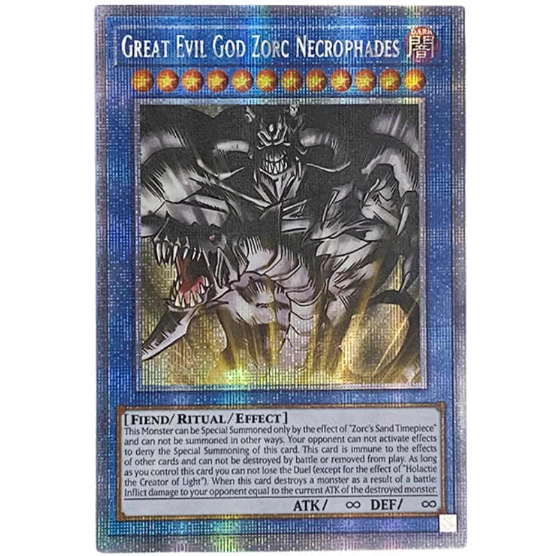 Yugioh Cards Great Evil God Zorc Necrophades Self Made Anime Game Characters Collection Classic Series DIY Flash Cards Toy Gifts