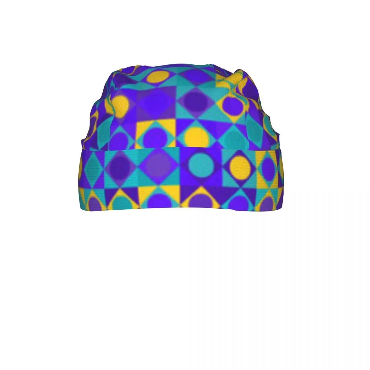 Quick-drying Bandana Sun Protection Headscarf Circles Squares And Triangles Mosaic With Dots Sport Running Cycling Cap