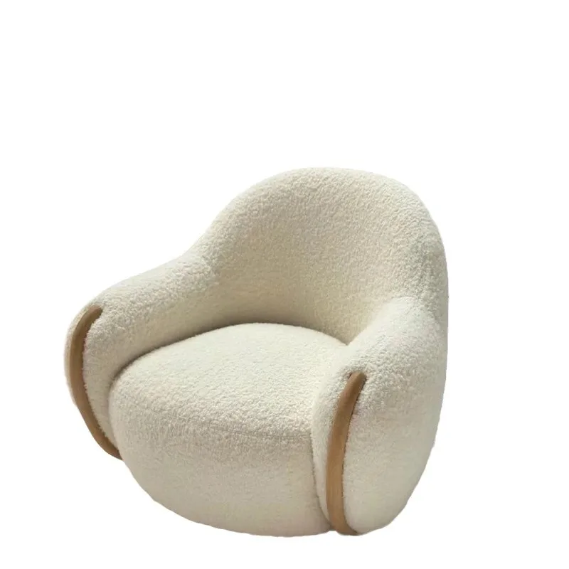 

Niche fat pier pier, sheep wool single sofa, beauty salon model room, large flat-floor villa