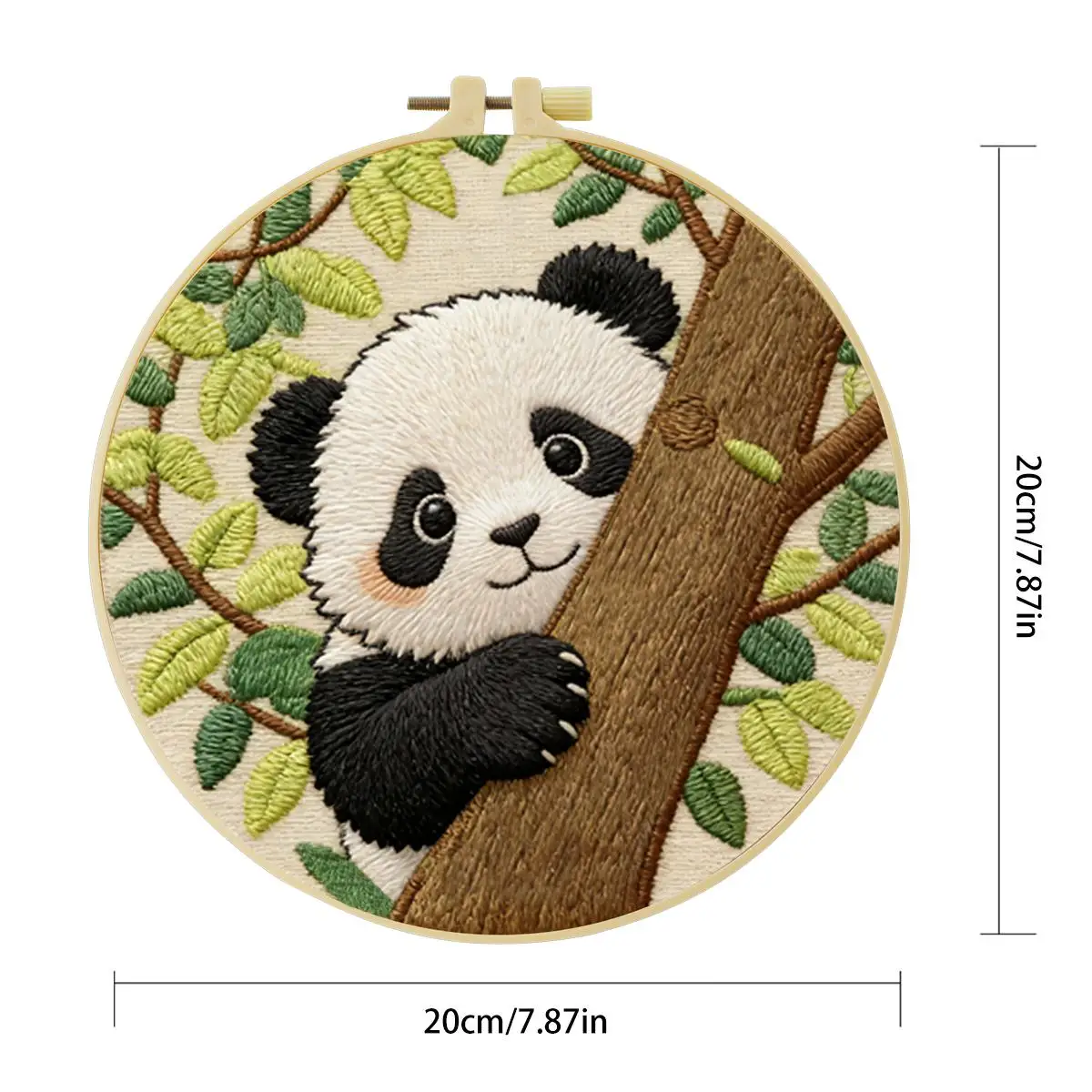 1 Stück 20X20CM/15X15CM 7,87/6,3 Zoll Panda-Stickerei-Starter-Kit DIY-Kit DIY-Stickerei-Set Handarbeiten Malerei Nadelkunst – Detail 4