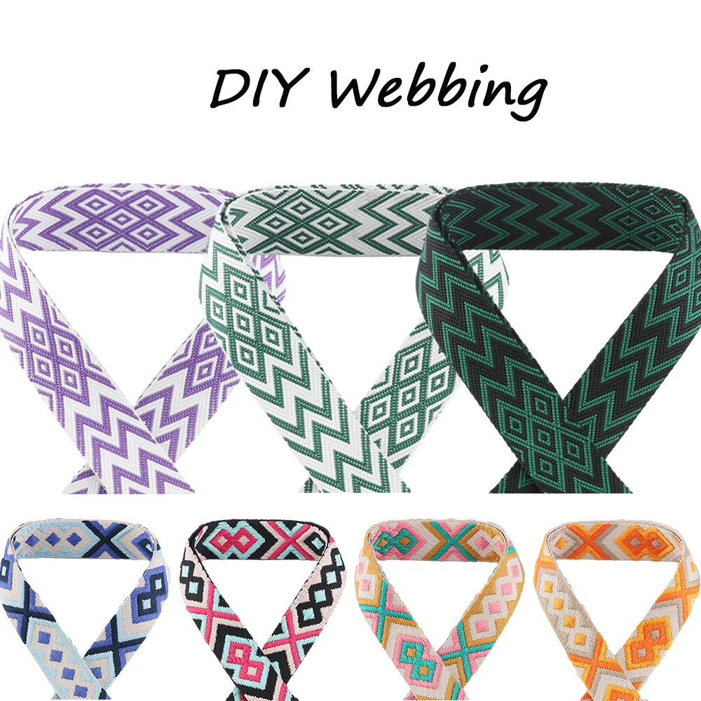 5/10/20/50yards 50mm Jacquard Webbing Mutipurpose Exquisite Embroidery Tend personality Guitar Strap Sewing DIY Accessories