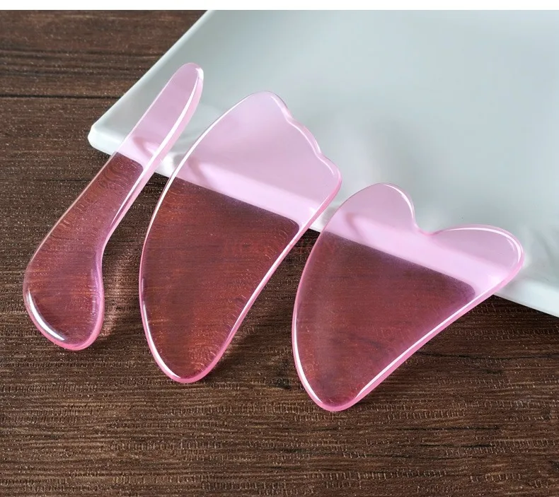 Pink crystal scraping board facial beauty special face shaving horn scraping scraper artifact female jade pulling tendon stick