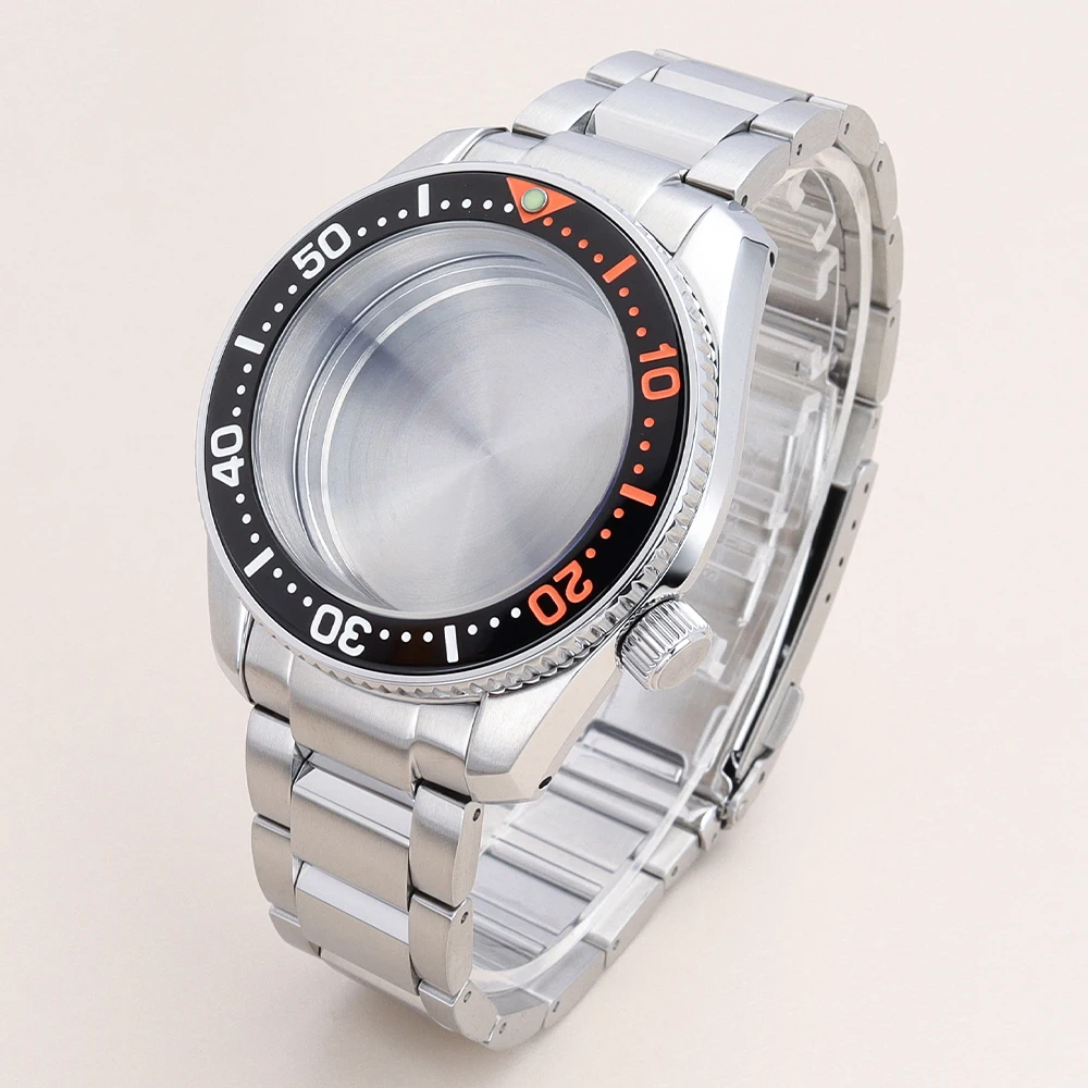 

42mm Men's Watch Cases Strap Sapphire Glass 200M Waterproof For Mod SPB185 NH35 NH36 NH34NH38 4R36 Movement 28.5mmDial 120clicks