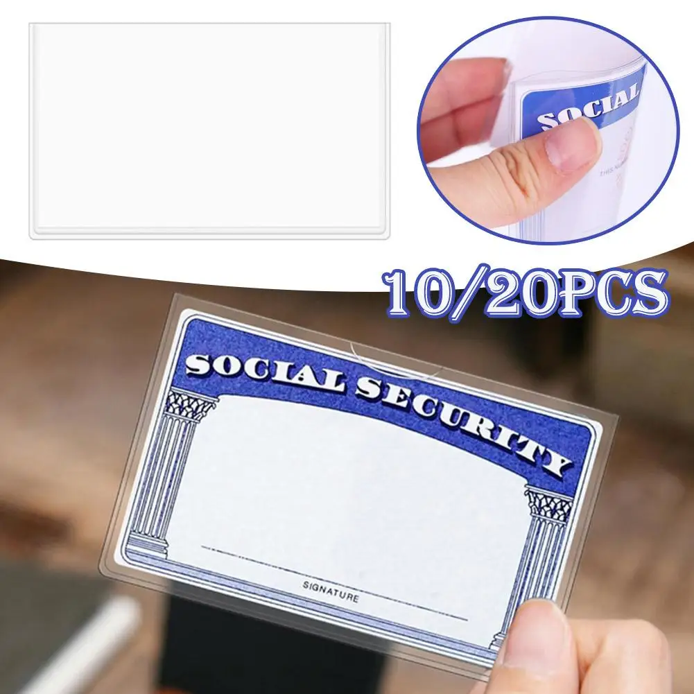 Waterproof PVC Card Holder Sleeve, Transparent ID Badge Holder for Driver License, Credit Card, Bus Pass, Medical Card Protector