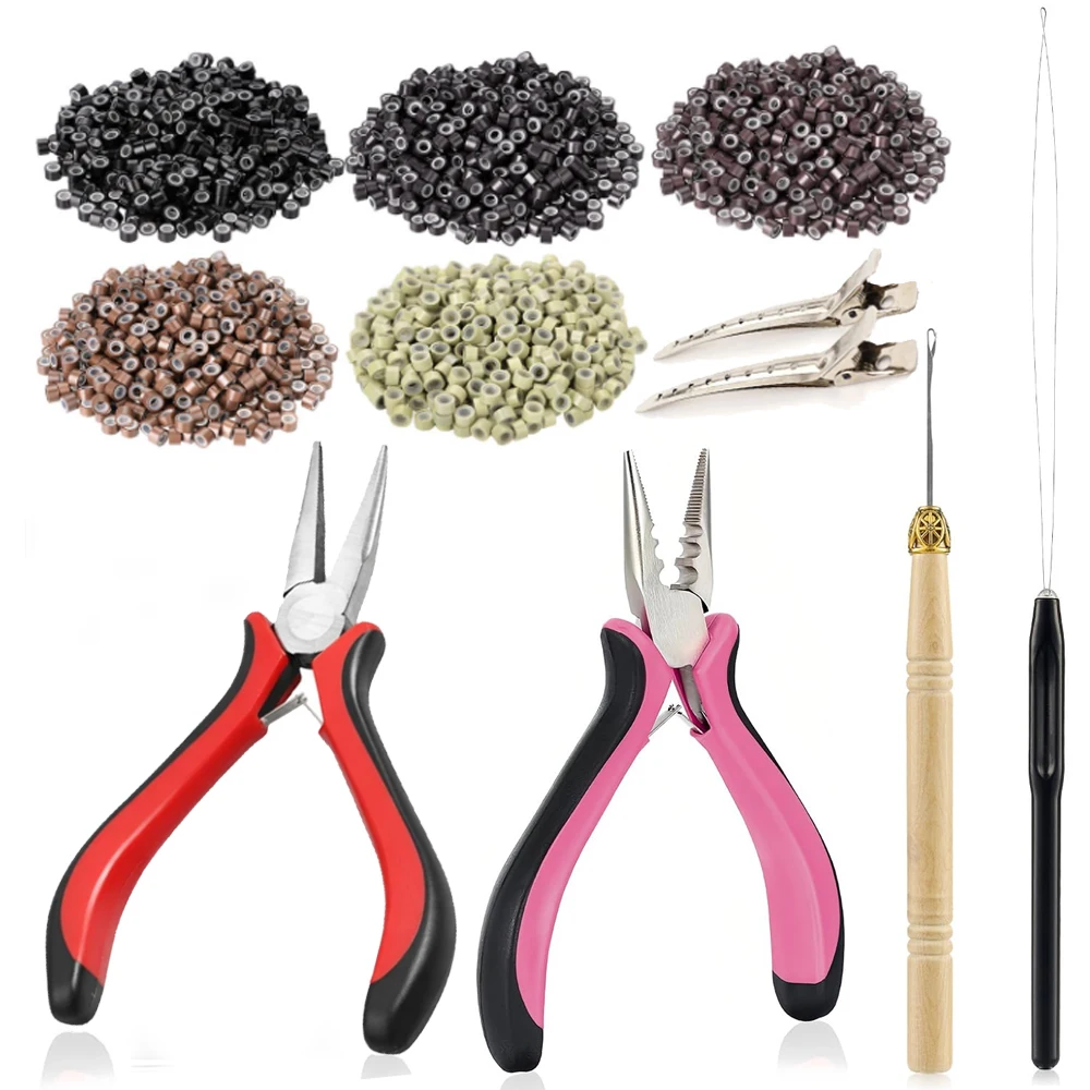 kit-de-extensao-de-cabelo-contas-de-silicone-em-5-cores-alicate-agulha-de-gancho-para-puxar-extensao-de-cabelo-com-fios-brilhantes