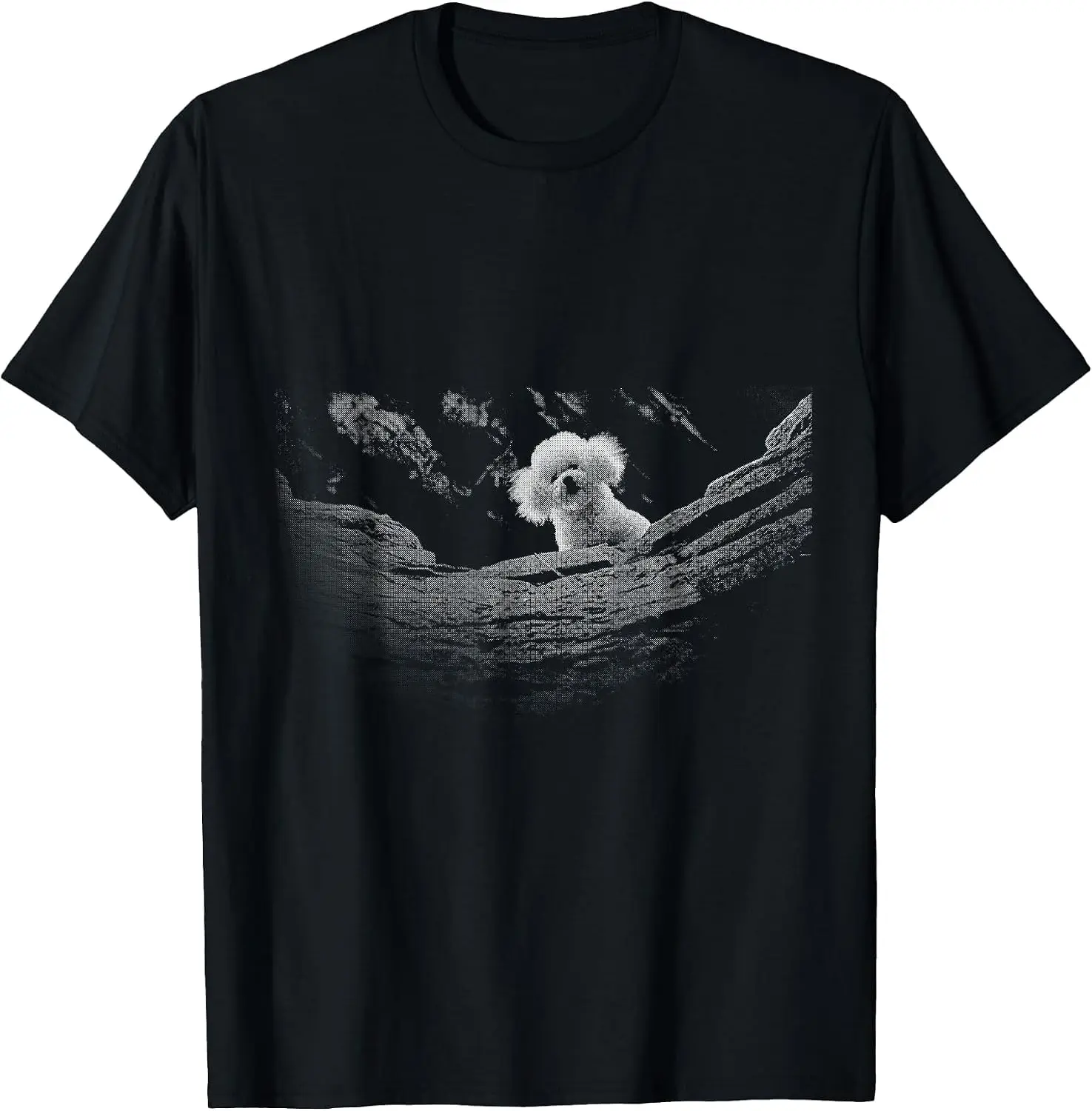 A Little Lamb In The Killer Silence Cute Serial Dog T-Shirt Men Casual Graphic Print T‑Shirt Crew Neck Short Sleeve Vintage Street Style Soft Fabric Daily Wear Tops.holiday festive,party wear,theme print tee.
