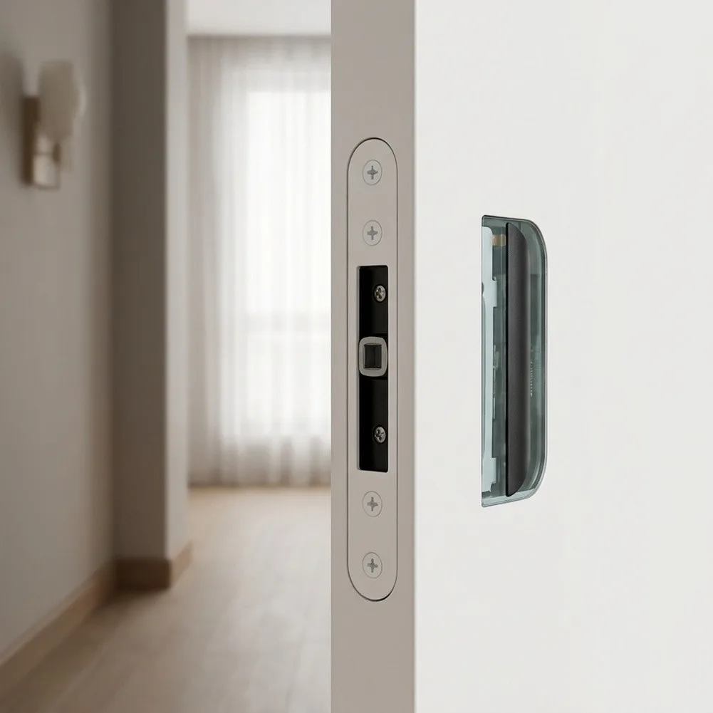 Flat Profile Invisible Door for lock for Residential Interiors Zinc Alloy Construction Compatible with 40mm to 48mm Door