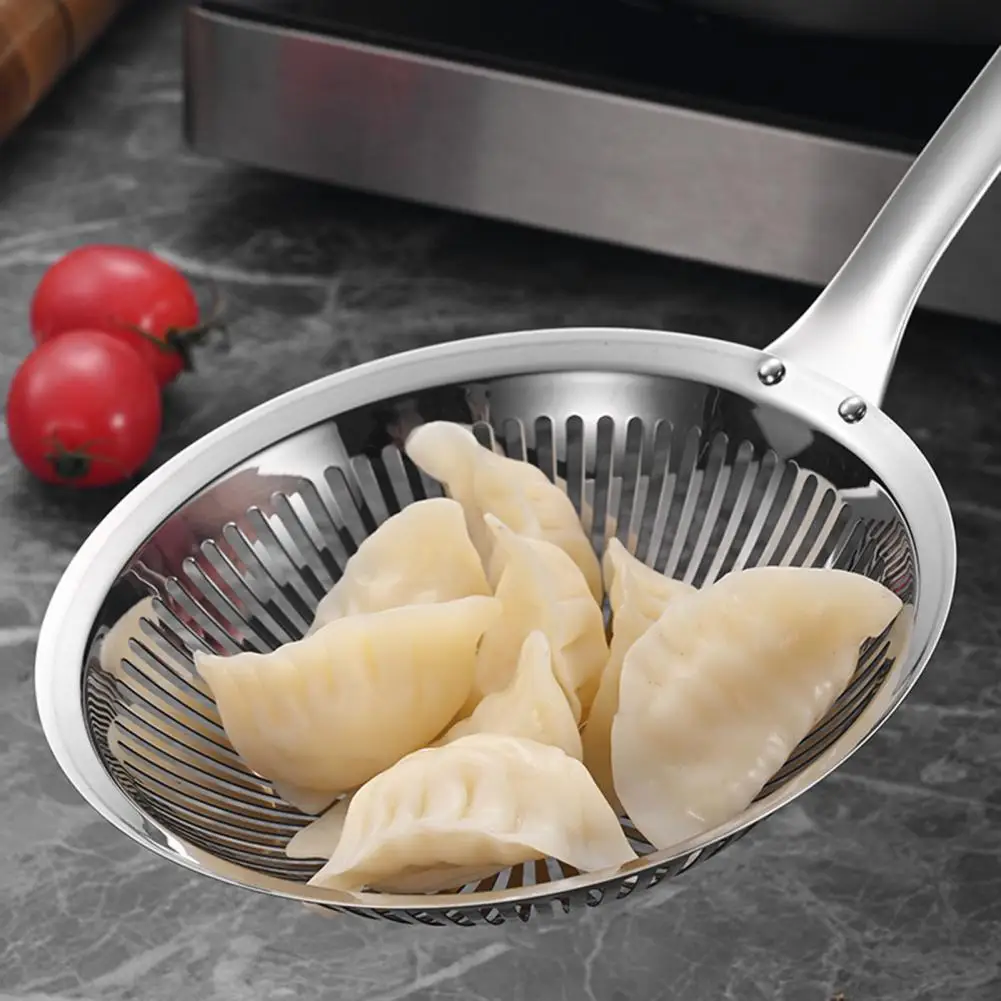 Stainless Steel Deep Skimmer Slotted Spoon For Dumplings Noodles Frying Rust-Proof Essential Kitchen Tool For Hot Pot Pasta view 4