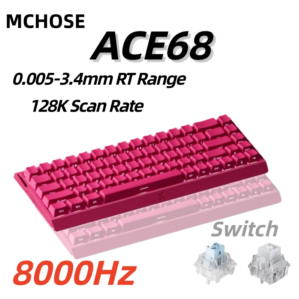 

Механическая игровая клавиатура MCHOSE ACE68 с магнитными переключателями, проводная, с технологией Rapid Trigger 0.01мм, частотой опроса 8000 Гц, SOCD/Rs 0.125мс, частотой дискретизации 128K, для Logitech