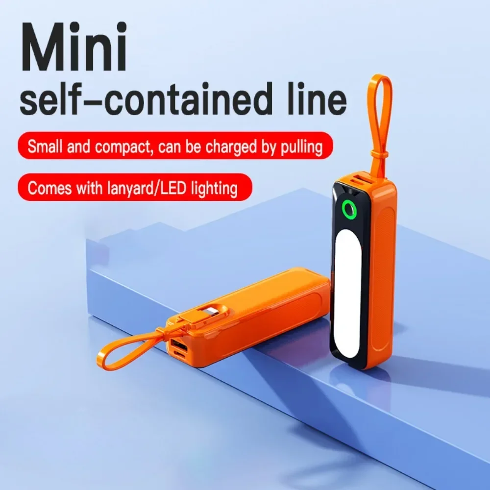 Mini Portable Power Bank 5000mAh Outdoor Camping Emergency Power Bank with Lighting PowerBank Phone External Battery Hot Sale