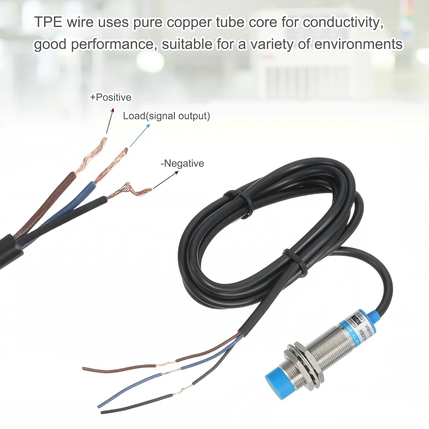 مستشعر القرب الاستقرائي ، NPN NO M18 DC 6-36V 300mA القرب التبديل كاشف نهج الاستشعار 8 مللي متر 3 سلك LJ18A3-8-Z/BX