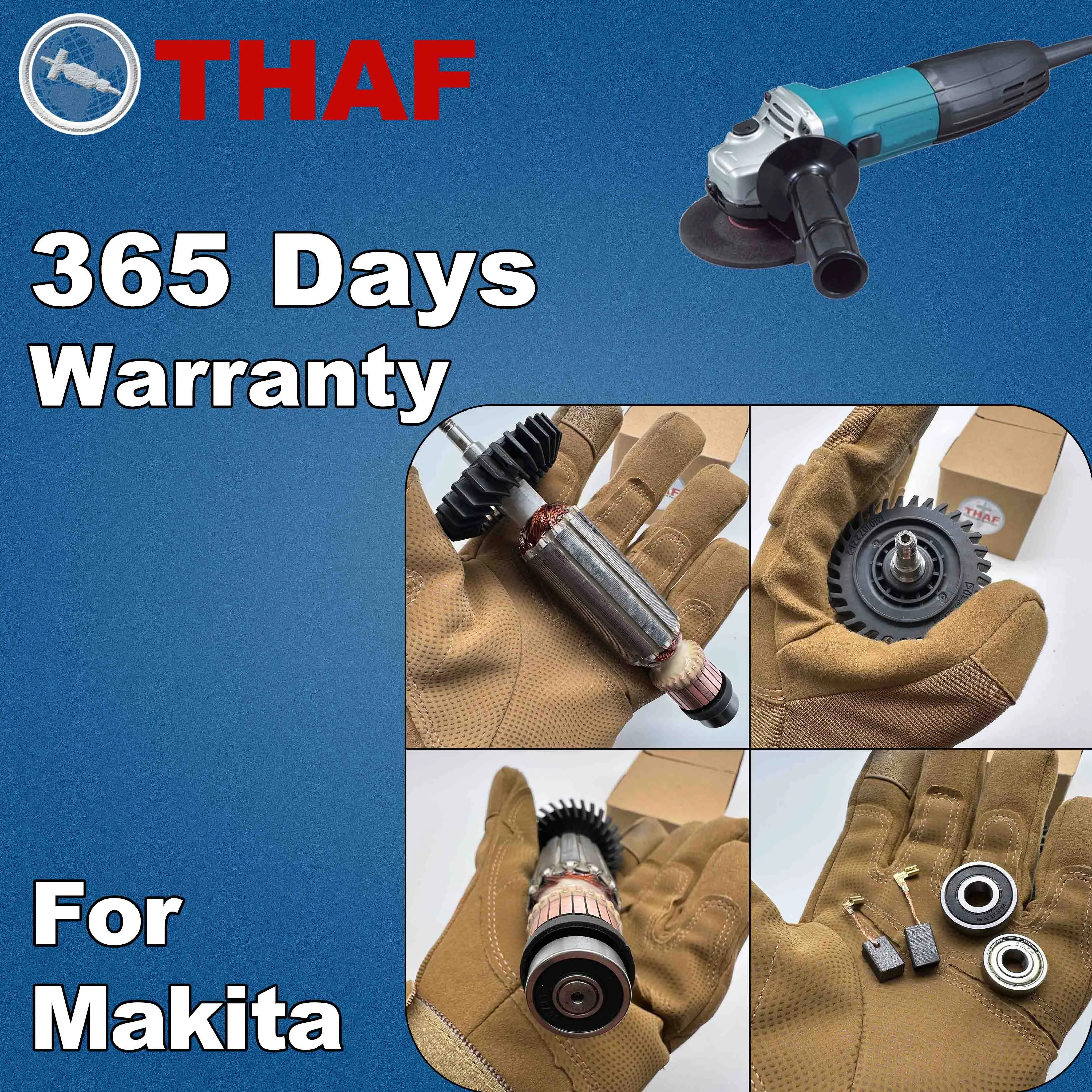 THAF AC220V-240V Inducido Reemplazar Para MAKITA Amoladora Angular GA4030 GA4031 GA4034 GA4530 GA4534 GA5030 GA5034 PJ7000