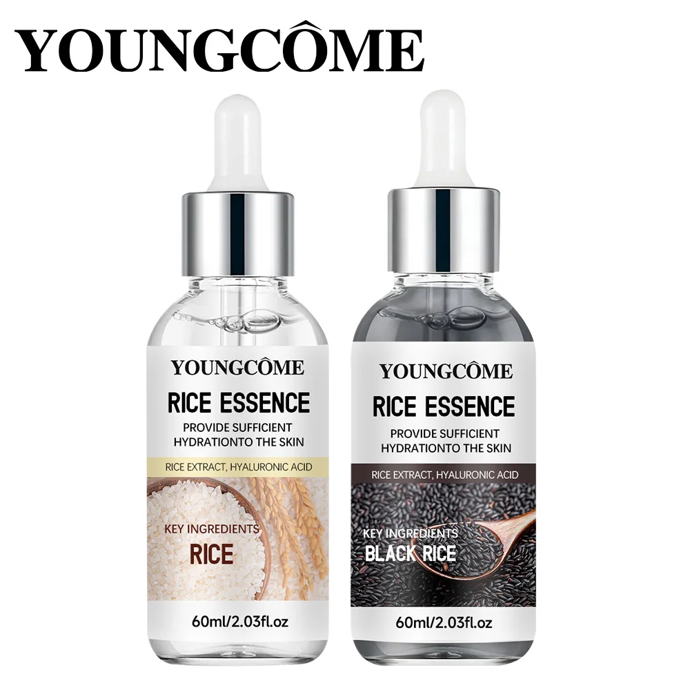 Glow Rice Ampoule Duo White & Black Rice Essence Serum with Hyaluronic Acid – Gentle Face Care for Pore Refining & Hydration