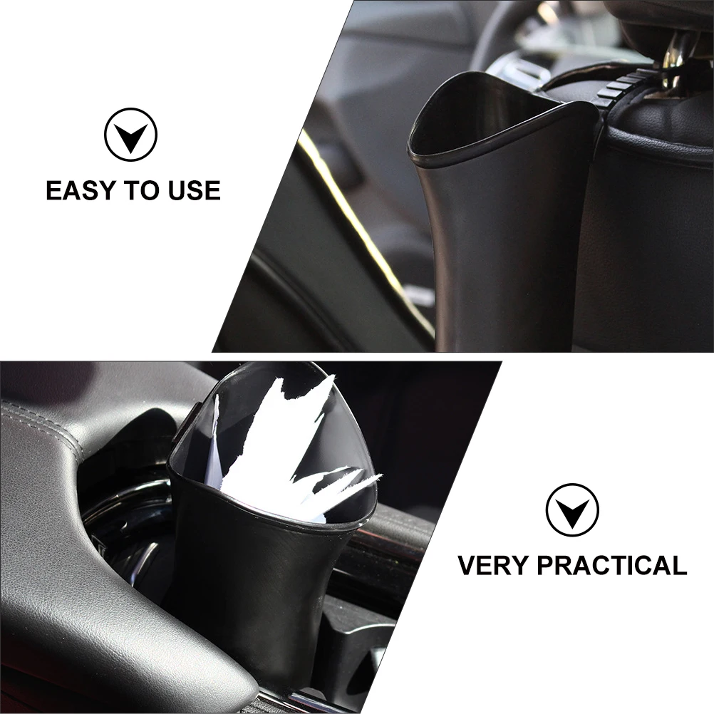 

3pcs Umbrella St Black Plastic Barrel Trash Bin Umbrella Storage Bucket Car Seat Back Compact Design Easy Care