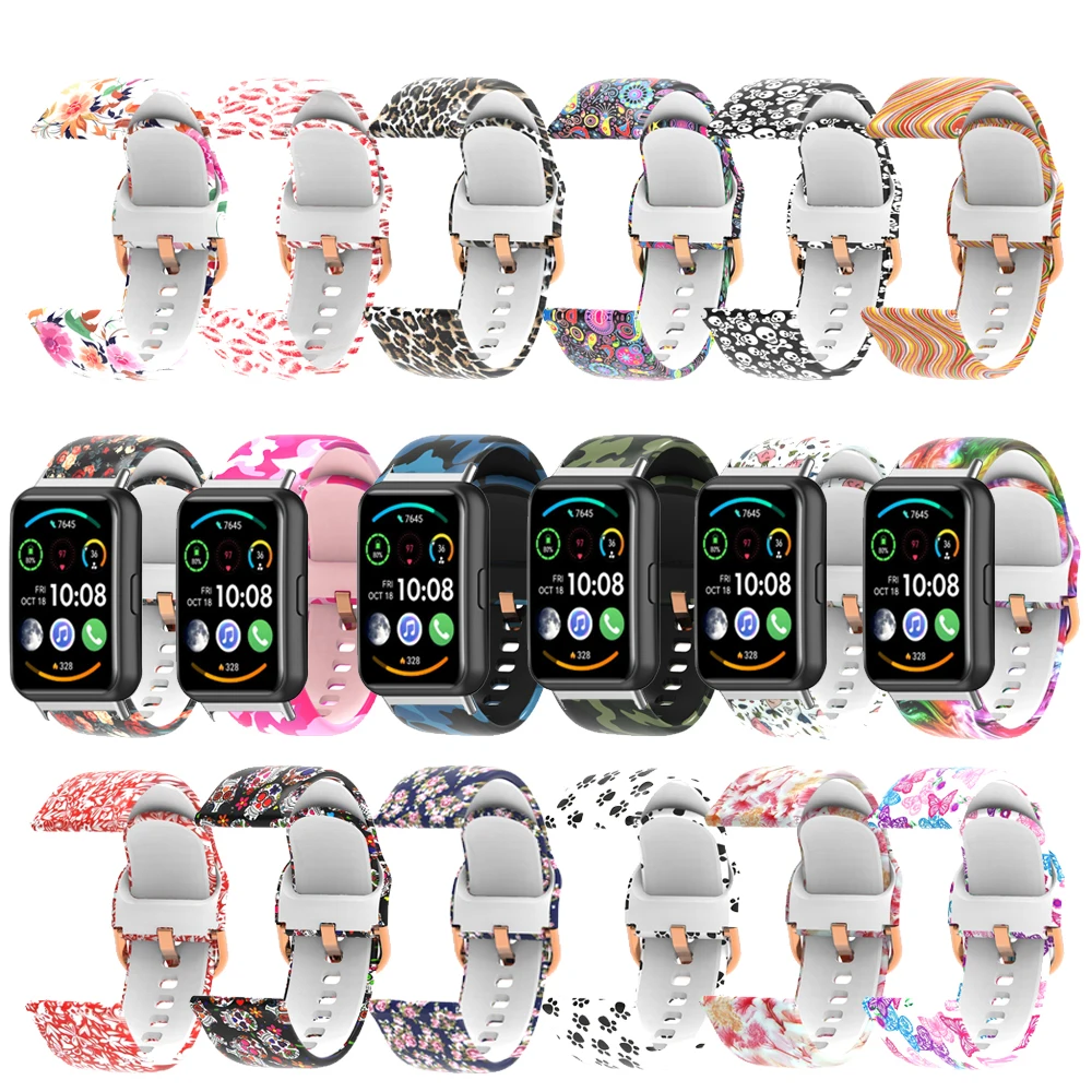 Camo Wrist Soft Silicone Watch Strap Band For Huawei Fit 2 Smart Watch Sport Wristband for huawei fit 2 straps correa