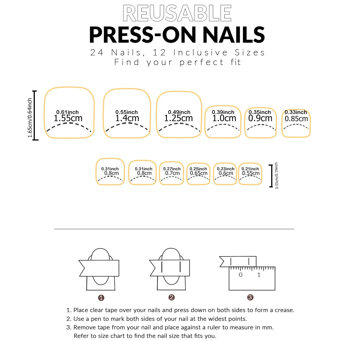 24개 레드 엣지 보우 디자인 네일 팁 세트, 1개 네일 파일 & 1개 네일 글루 스티커 키트 포함, 당신의 룩을 업그레이드하세요