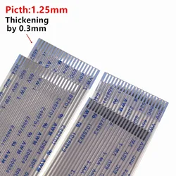 FPC FFC Flexible Flat Cable 1.25mm Pitch Thickening by 0.3mm AWM 20624 80C 60V VW-1 12/15/16/17/18/20/21/22/Z30/32/40Pin