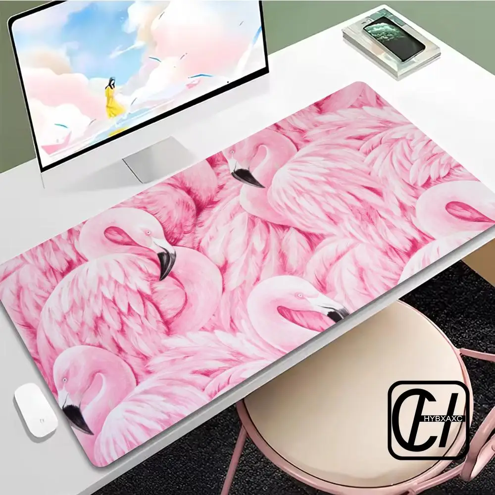 Flamingo pattern mouse pad Large size lock edge rubber non-slip desk mat Multi-model pc mat Computer peripheral accessories XAXC