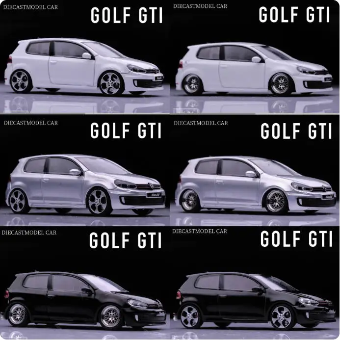 Maxwell 1:64 Golf GTI MK6 VI Openable Hood VAG BBS Diecast Diorama Car Model Collection Miniature Toys