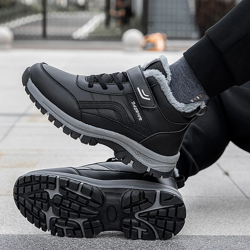 أحذية الشتاء للرجال جديد مقاوم للماء بولي Leather جلد دافئ الثلوج حذاء من الجلد في الهواء الطلق الدافئة أفخم عدم الانزلاق العمل عالية الجودة حذاء كاجوال #6