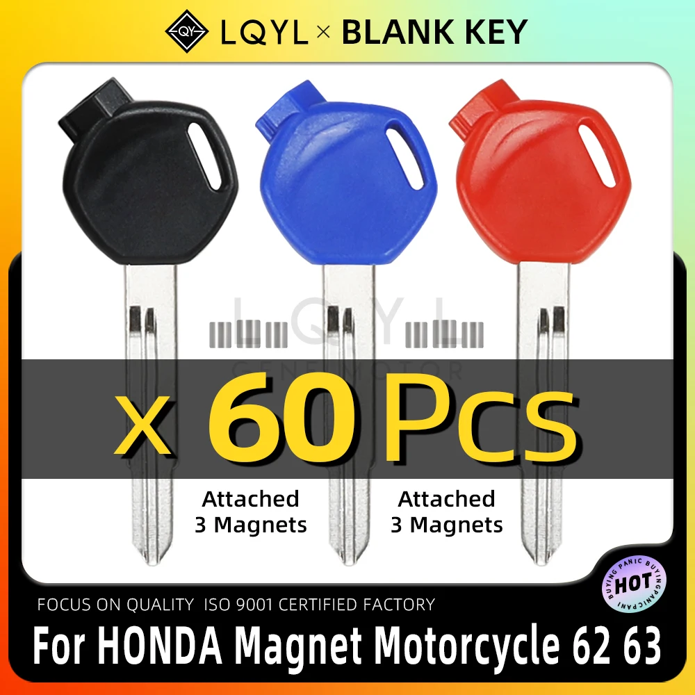 

LQYL 60 Pcs Blank Key Motorcycle Replace Uncut Keys For HONDA Magnet Motorcycle Anti-Theft Lock Keys DIO AF 61 62 63 TODAY 49cc
