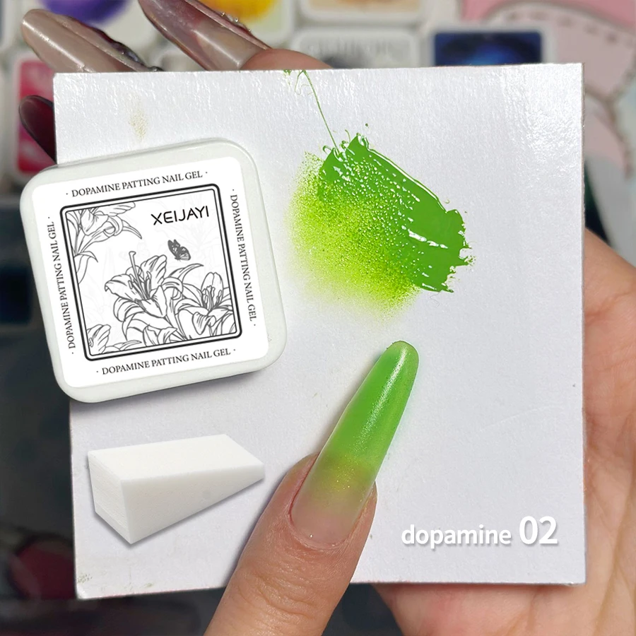 XEIJAYI 1 Stück Pat Painting Gel Nagellack mit 1 Farbschwamm, Farbverlauf, semi-permanent, abziehbar, UV-LED-Nagelkunst-Gel-Lacke für N – Detail 7